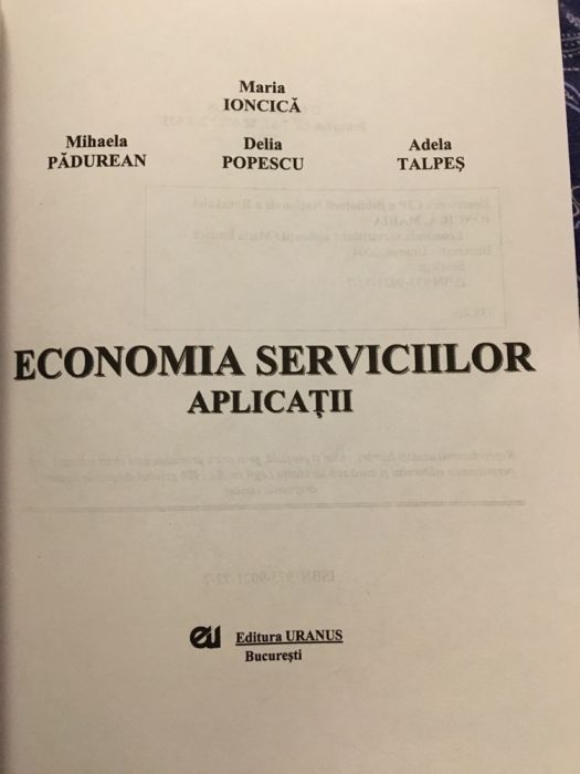 Economia serviciilor, aplicatii, Maria Ioncica