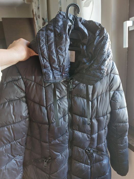 Черно дамско яке есен зима размер 38/40 (М/Л)