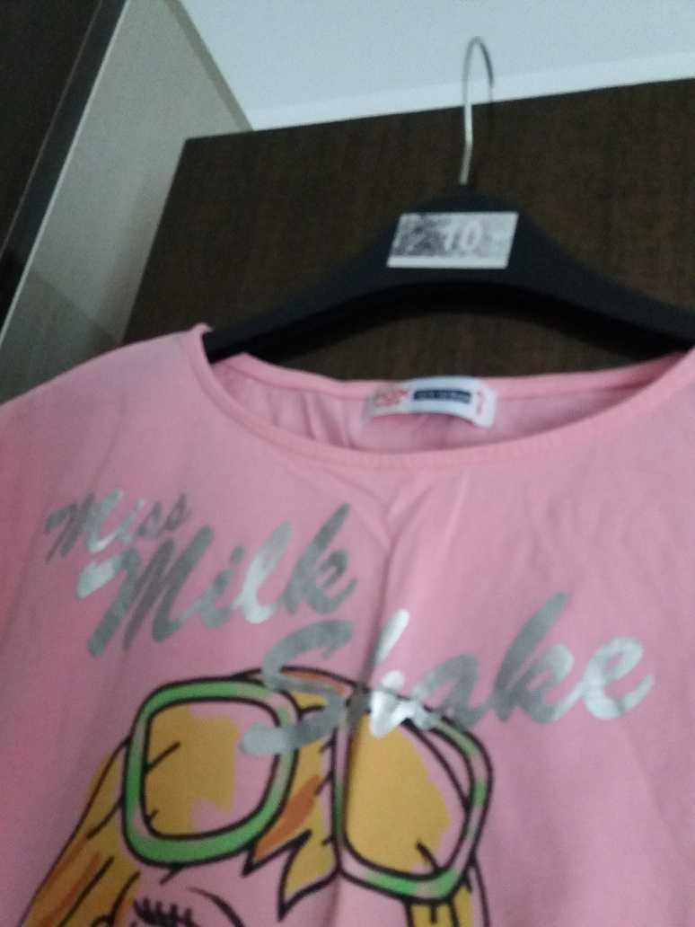 Tricou roz "Miss Milk Shake" 121-128