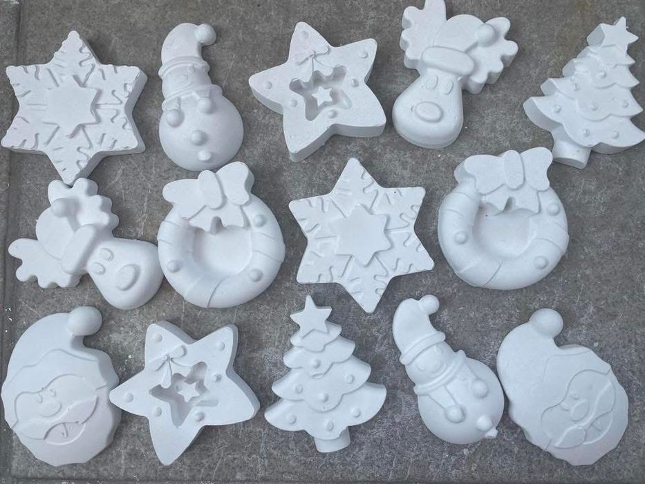 Комплект от 50 бр ЕдРи бели гипсови фигурки за оцветяване или декораци