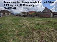 Teren intravilan Porumbacu de Jos, Sibiu, 1400mp,  19 euro/mp