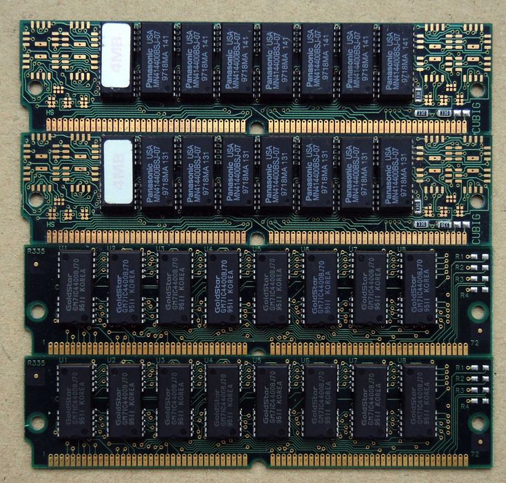 16Mb (4*4Mb) FPM SIMM 72 pin Panasonic + GoldStar Testat