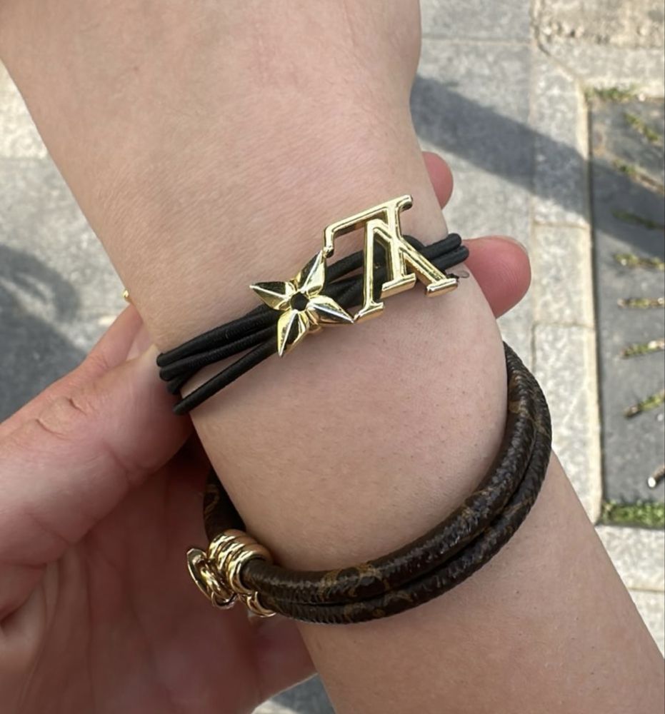 bratara cu elastic si pandative aurii placate cu aur