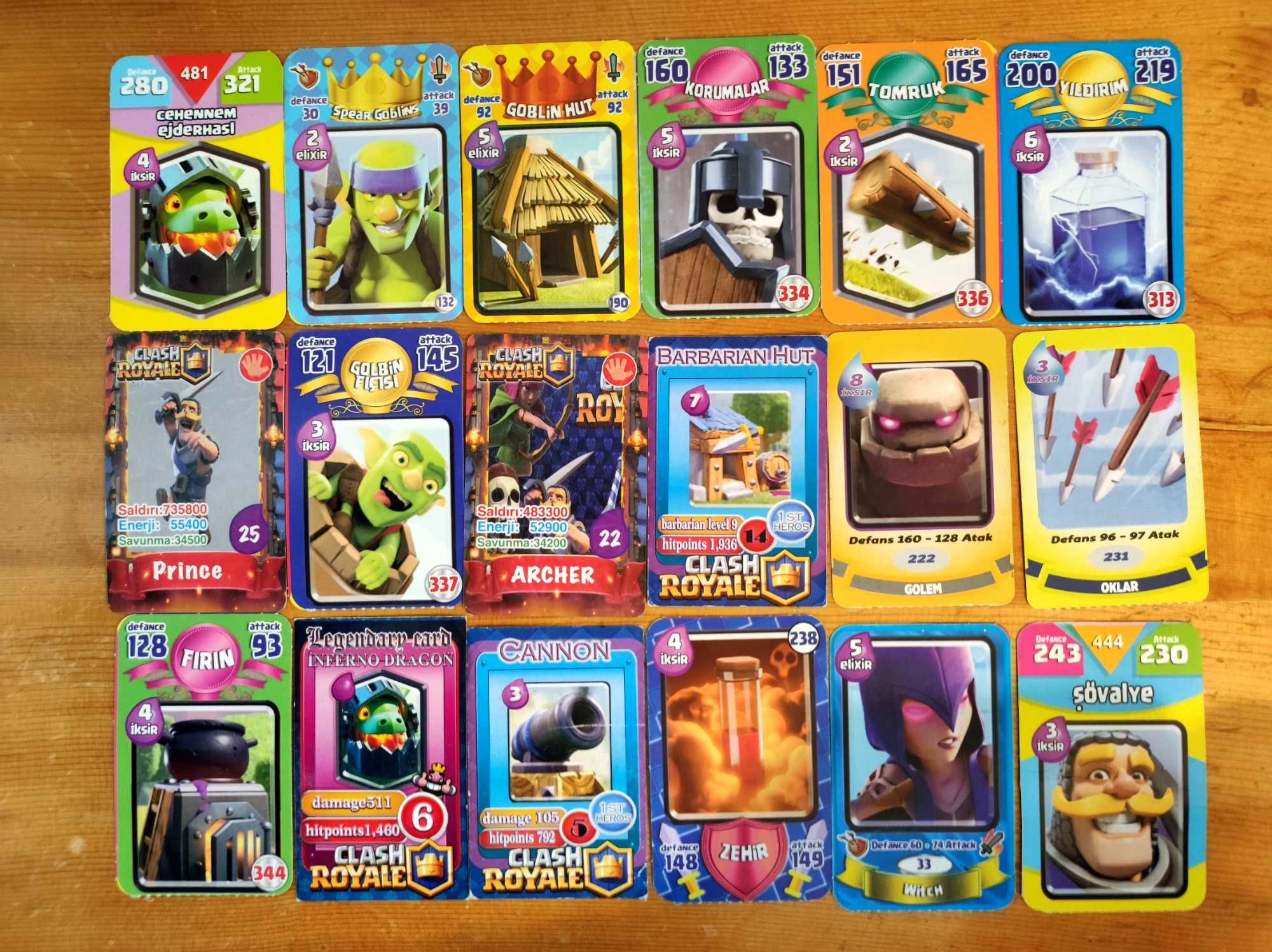 Pachet 178 Carduri Clash Royale Seria 2, 3, 4, 5, 6, 7 si Crown