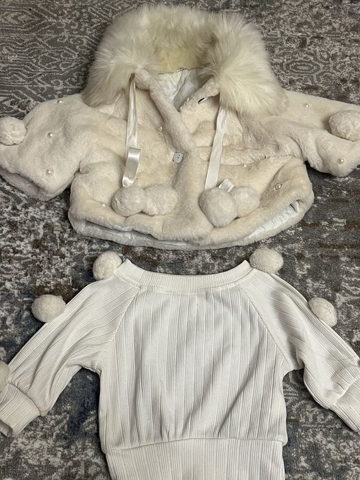 Шуба для девочки с кофтой в комплект