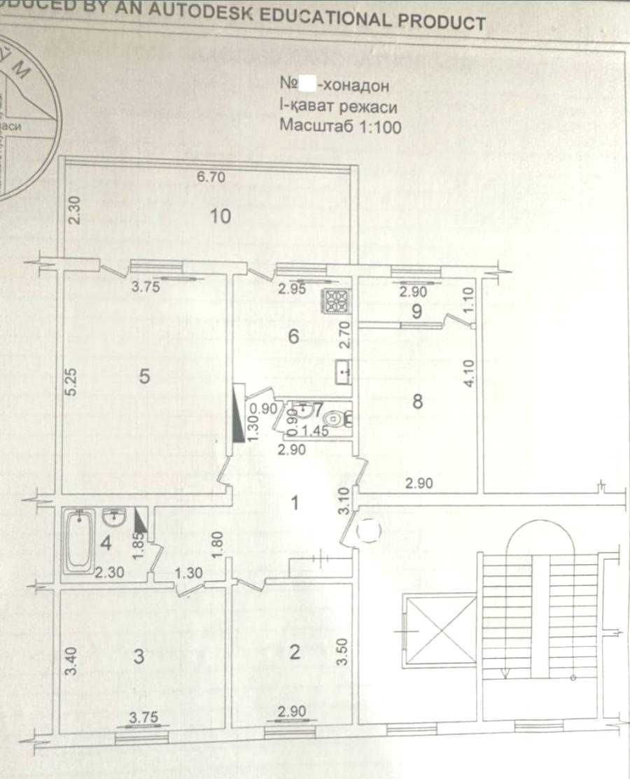 Нукусская ул.м-в Госпитальный на против Церкви 100м², 4\1\9