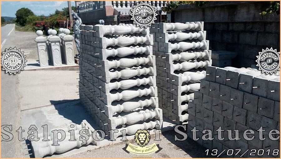 Stâlpișori, baluștri, popici, mosoare, din beton, model B2.