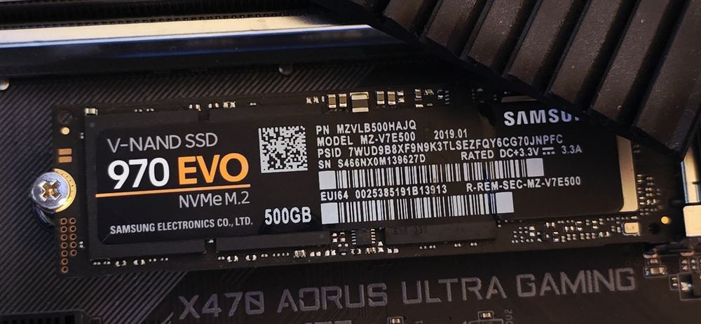 500GB Samsung 970 Evo NVMe M.2 SSD