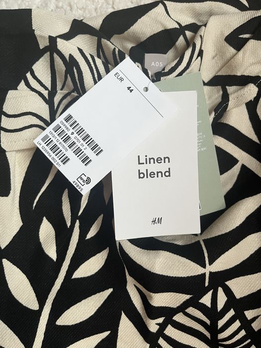 Рокля тип бандо от ленена смес H&M