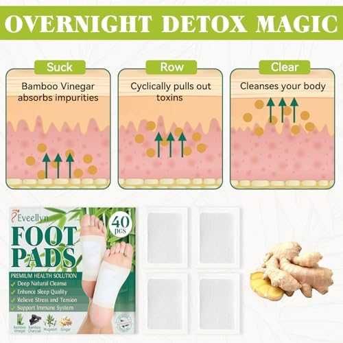 Нови Билкови детокс пачове за крака сън с бамбук и пелин – 40 броя