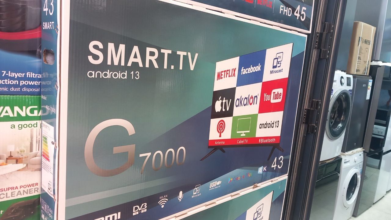 SKIDKA Samsung 43* Smart Android TV Golosovoy pultli Ekran Bezramka