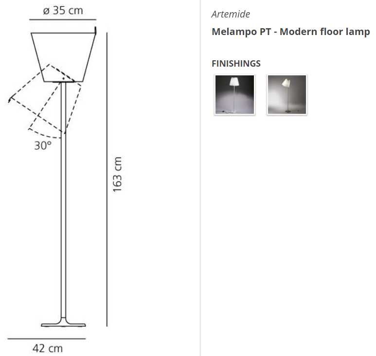 Lampadar, veioza de masa si aplica de perete Artemide Melampo