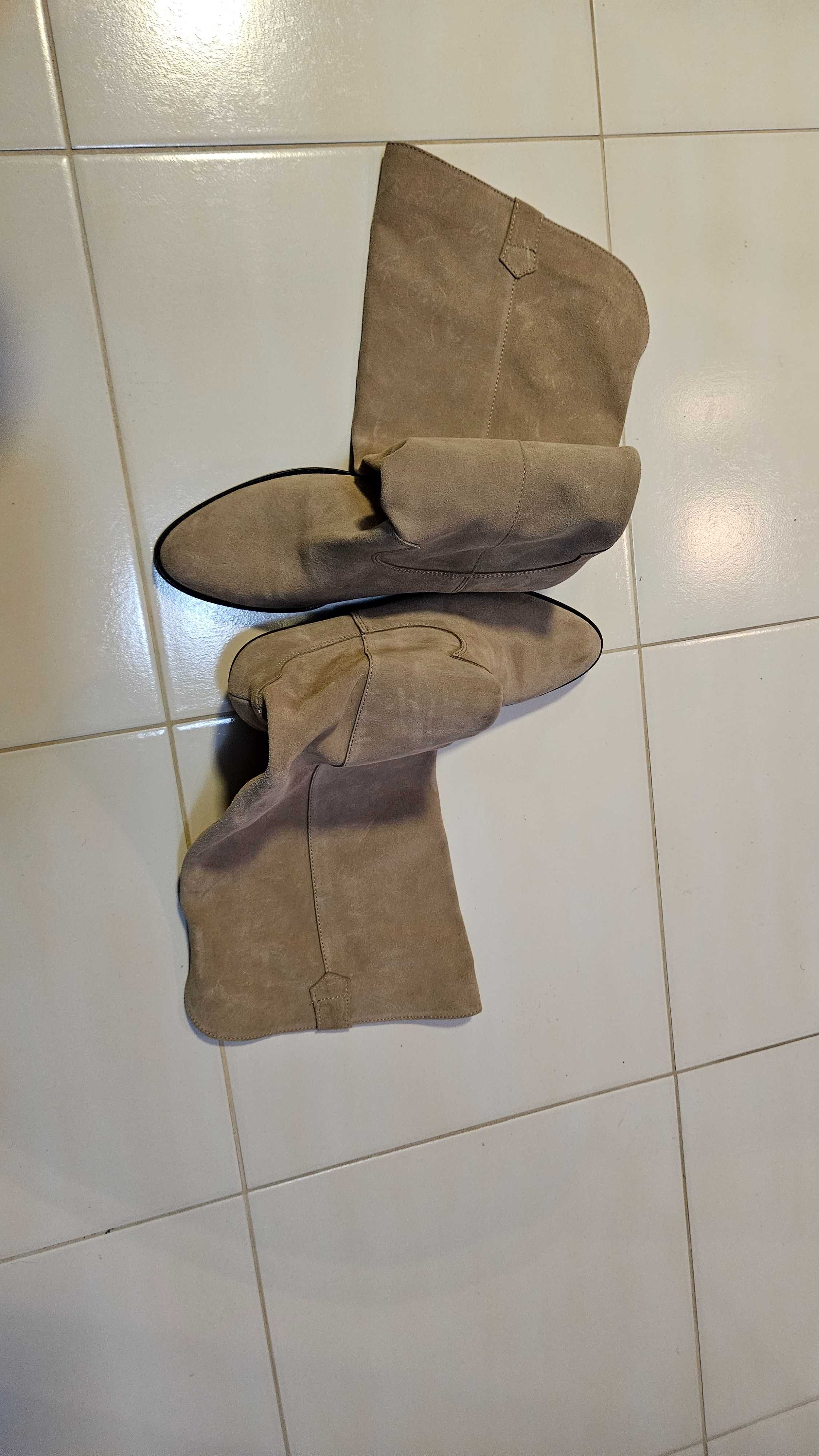 Cizme dama, piele intoarsa, 38cm