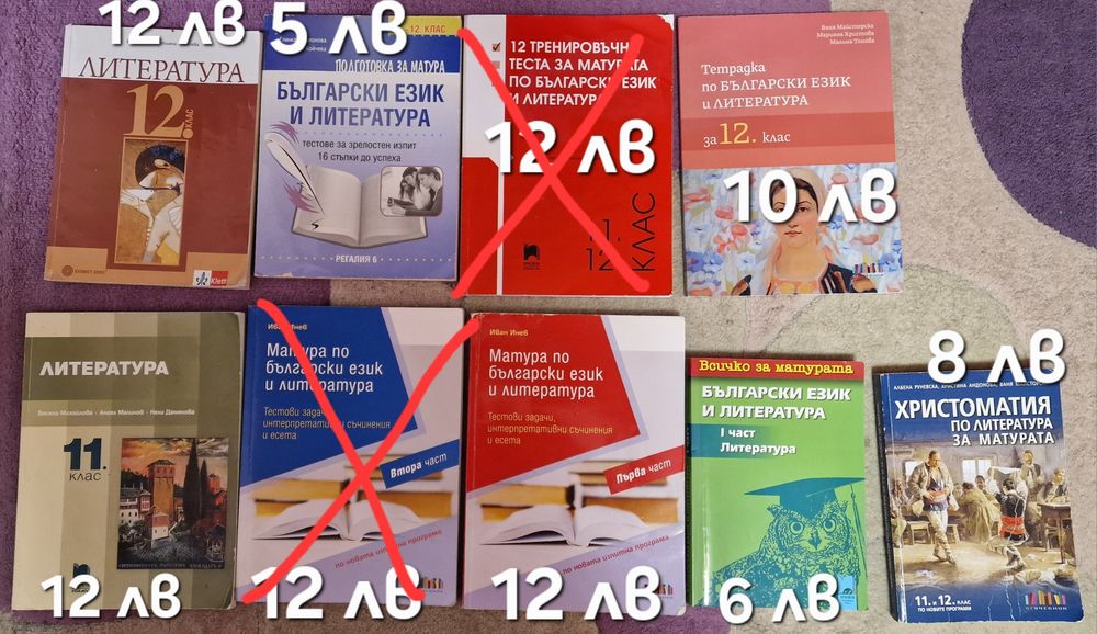 Учебници и помагала по български и литература  за матура за 11 и 12 кл