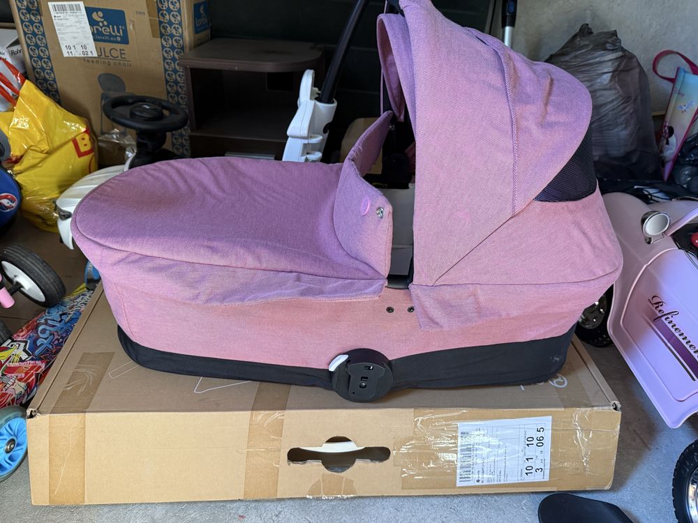 Кош за новородено Cybex Cot S magnolia pink с адаптери