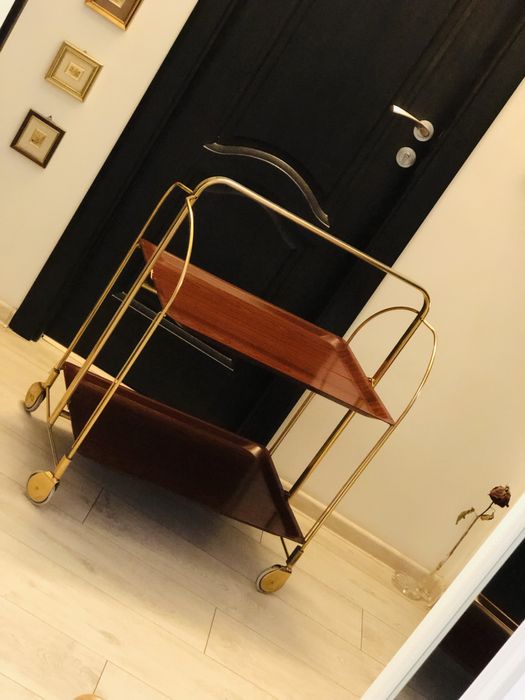 Mid Century Carucior/masa/ gheridon gold