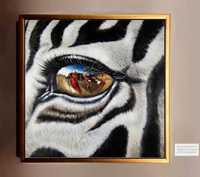Tablou abstract modern africa ochi zebra, Tablou la comanda.
