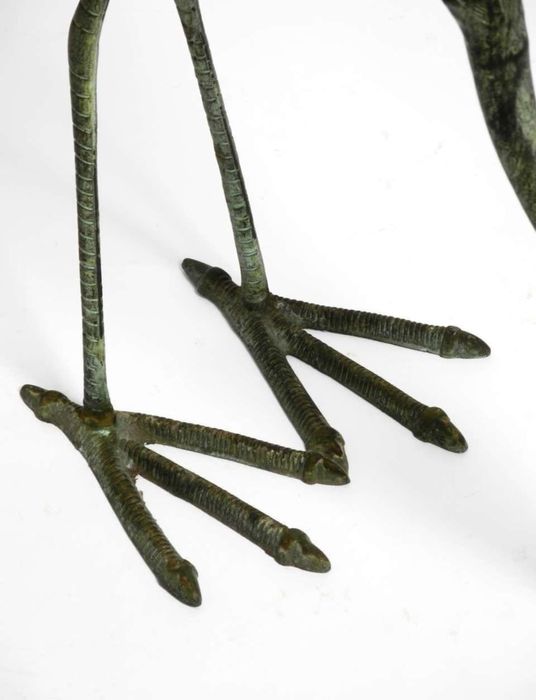 Aнтикварни фигури птици жерави бронзови тежки масивни синкава патина !