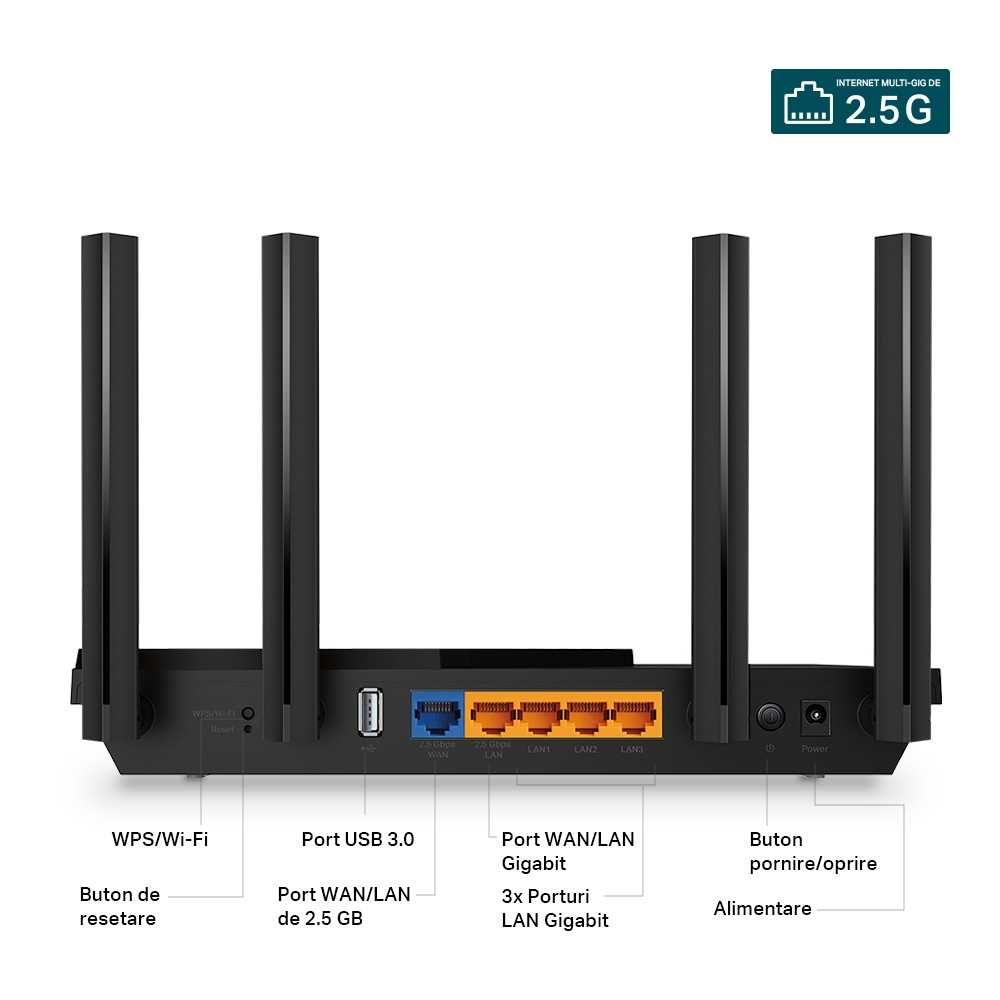 Router Wireless TP-LINK Archer AX55 Pro, AX3000, Wi-Fi 6, OneMesh