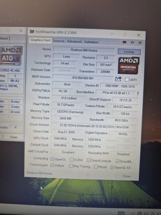 Acer 5 | AMD A10 |  RX 540 2 GB |
