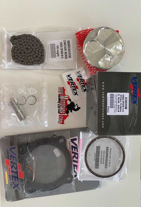НОВ Топ енд на VERTEX бутало гарнитури верига за HONDA CRF450R 13-16