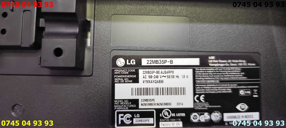 monitor LG 22MB35P-B ecran spart electronica functionala