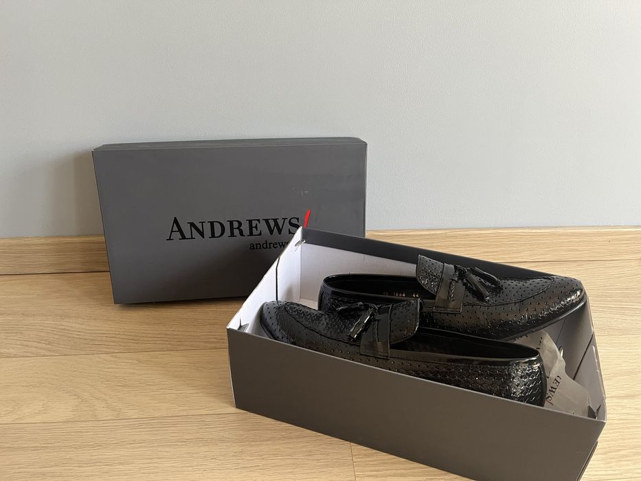 Чисто нови официални лачени мокасини Andrews