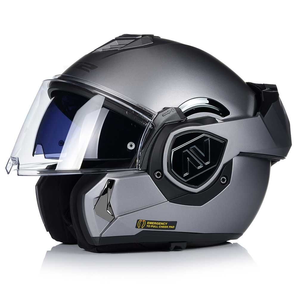 ТОП ОФЕРТА Отваряема мото каска LS 2 ADVANT  GUN METAL M 57-58 очила,.