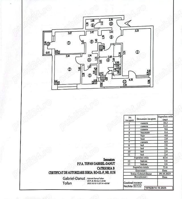 3 camere Mazepa pret 90000 euro