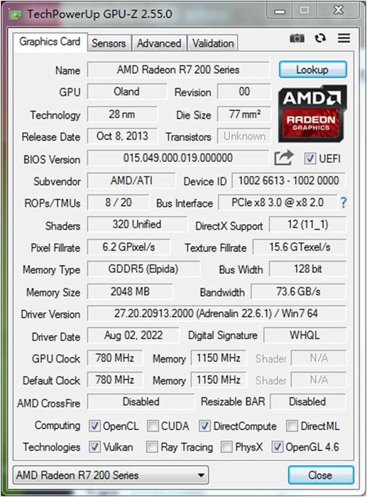 Placa video Radeon R7 240 2GB GDDR5, dual HDMI, PCI Express x8