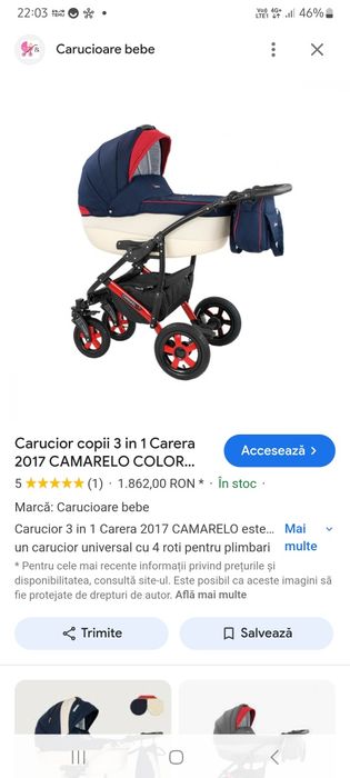 Carucior copii 3 in 1