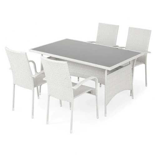 Set mobilier gradina/terasa 4 scaune si masă 150x90 Negru s au Bej NOU