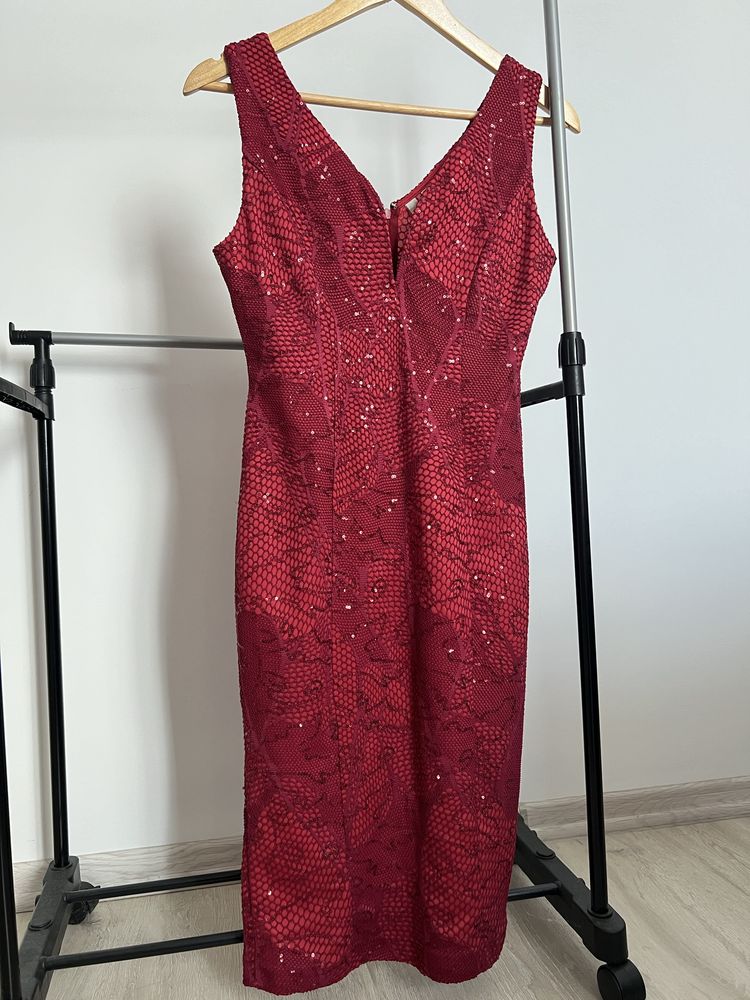 Rochie ocazie midi cu paiete 38