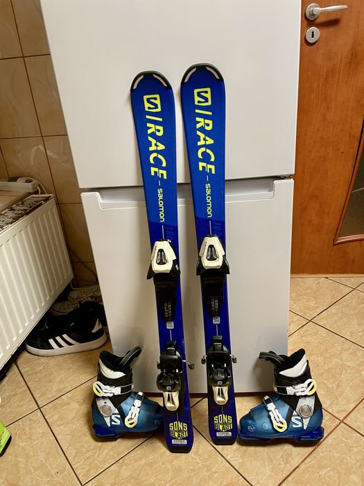 Schiuri copii 100 cm salomon cu clapari salomon set skiuri