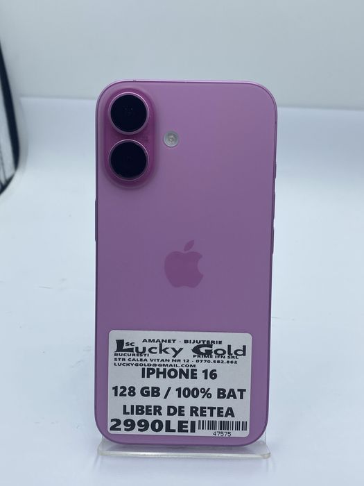 Iphone 16 128gb / Baterie 100% / FACTURA / GARANTIE #47575