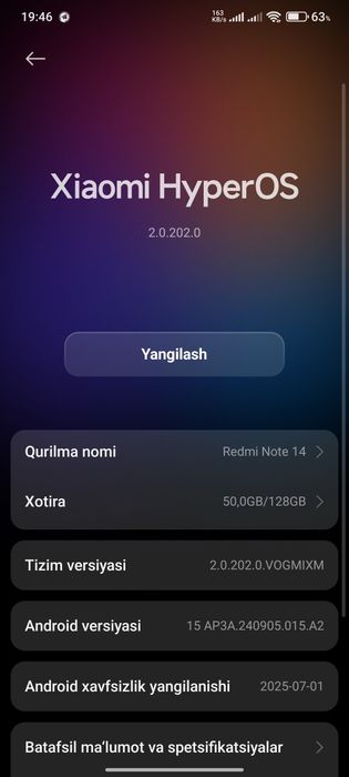Redmi not 14 yangi edial