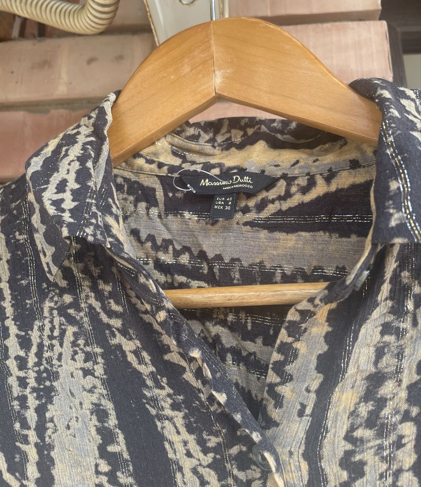 Риза с принт и бляскави нишки Massimo Dutti