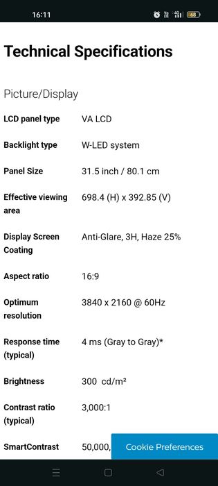 Phillips Brilliance 328P6V-32inch-4k