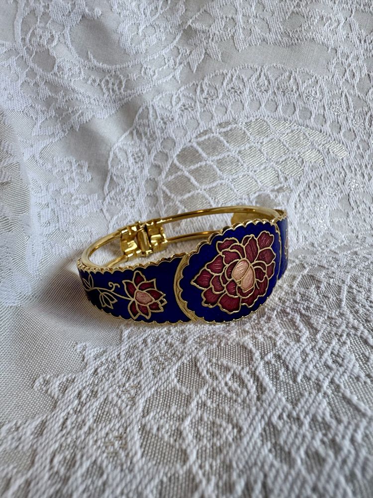 Дамска гривна Cloisonne Клоисоне ретро цветя