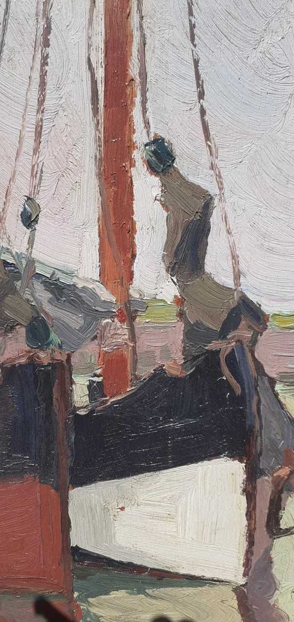 Tablou vechi - barci - semnat Jean Al. Steriadi