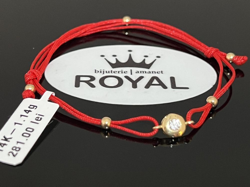 Bijuteria Royal CB : Bratara cu snur bile aur 14k 1,14 grame