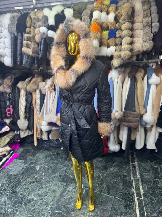 Geaca lunga fas cu blana naturala