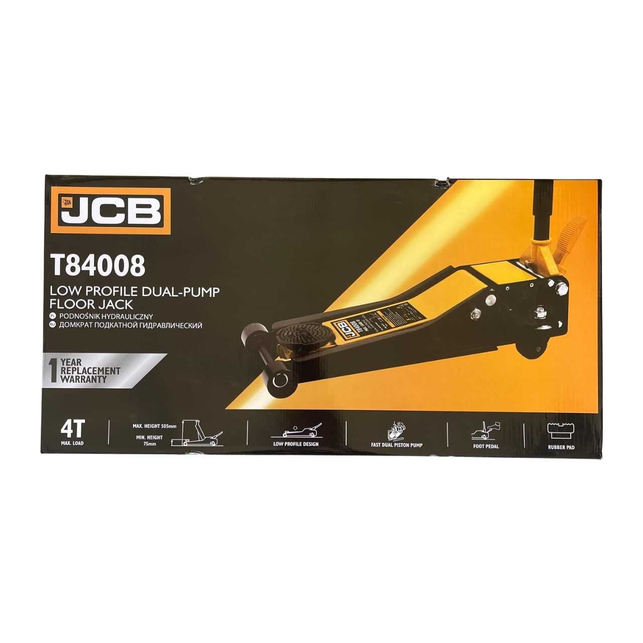 Нископрофилен крик крокодил 4 тона с две помпи и педал 75 – 505мм JCB
