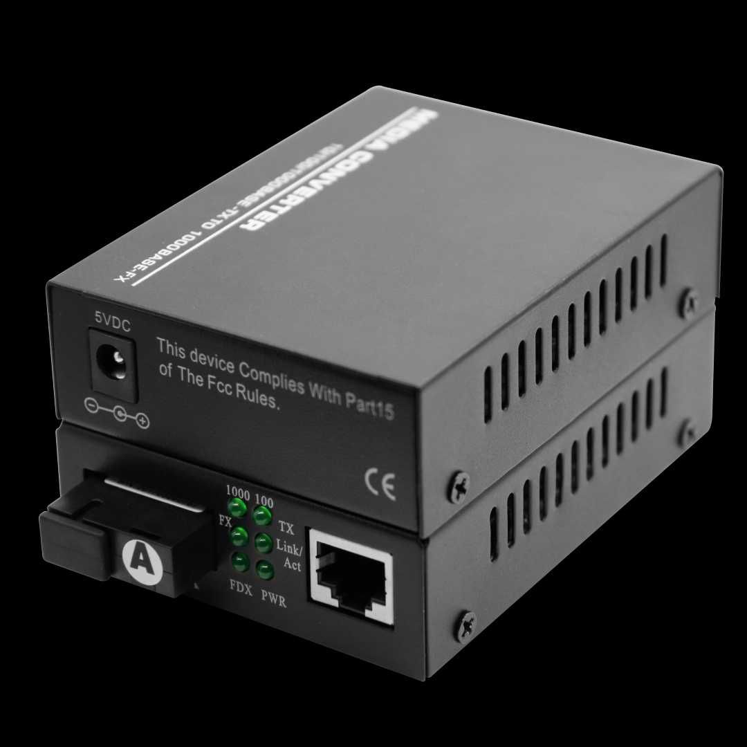 Kit media convertor fibra optica gigabit wdm sm 10/100/1000