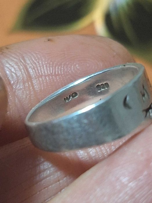 Inel argint 925,figuri rupestre.Marimea 6