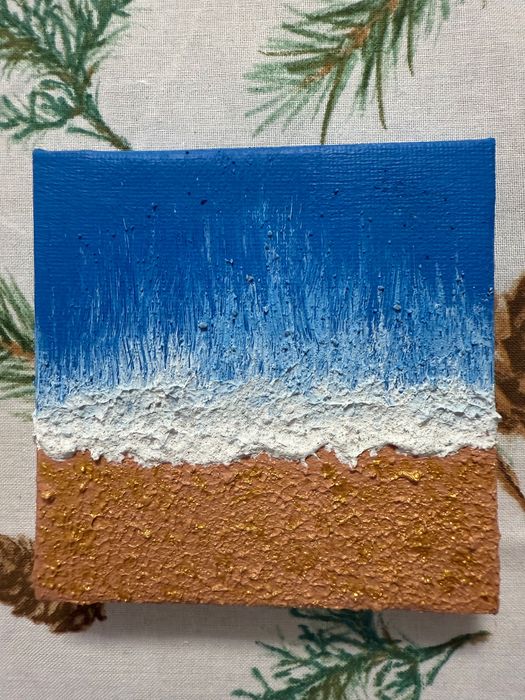 Tablou pictură texturată 10 cm x 10 cm, făcut manual