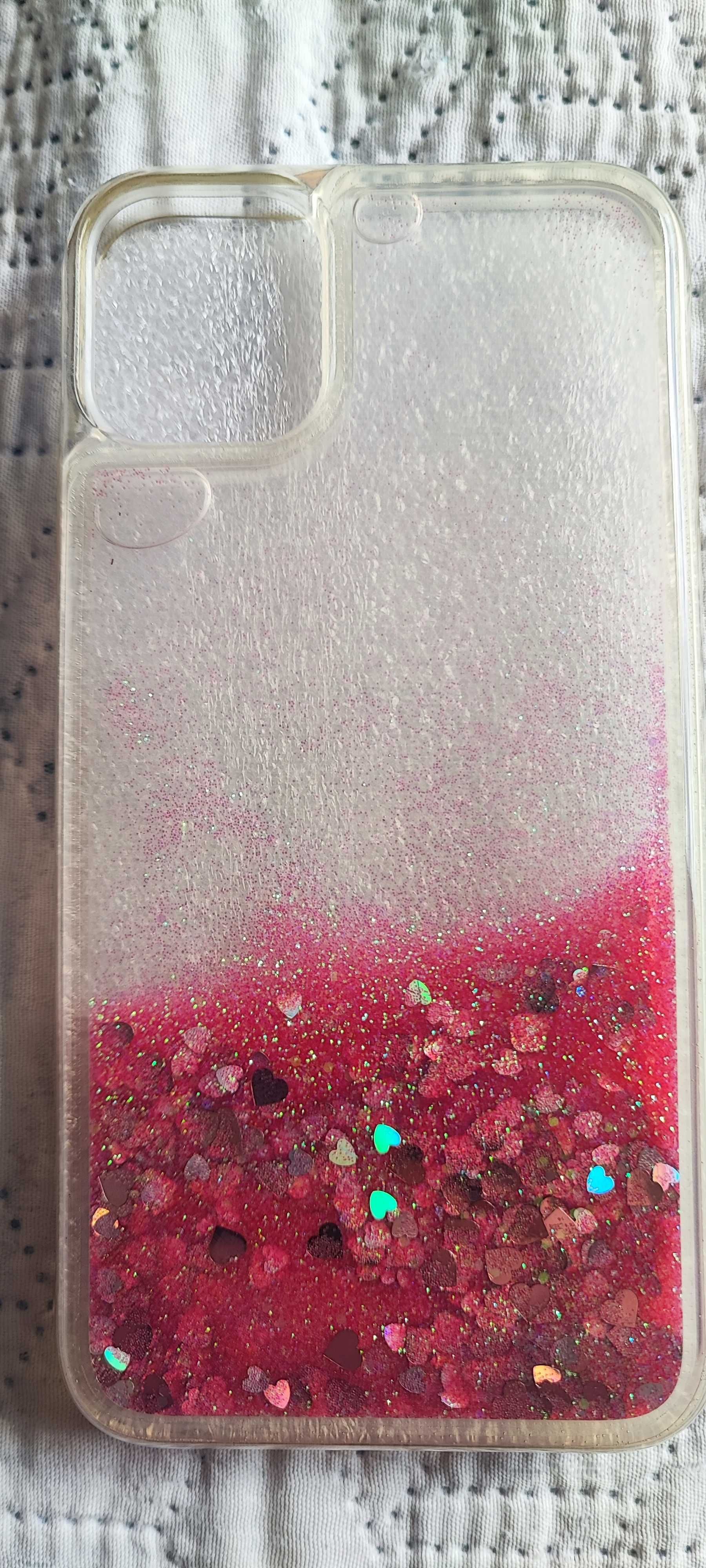 Liquid Glitter Hearts Case за iPhone 11