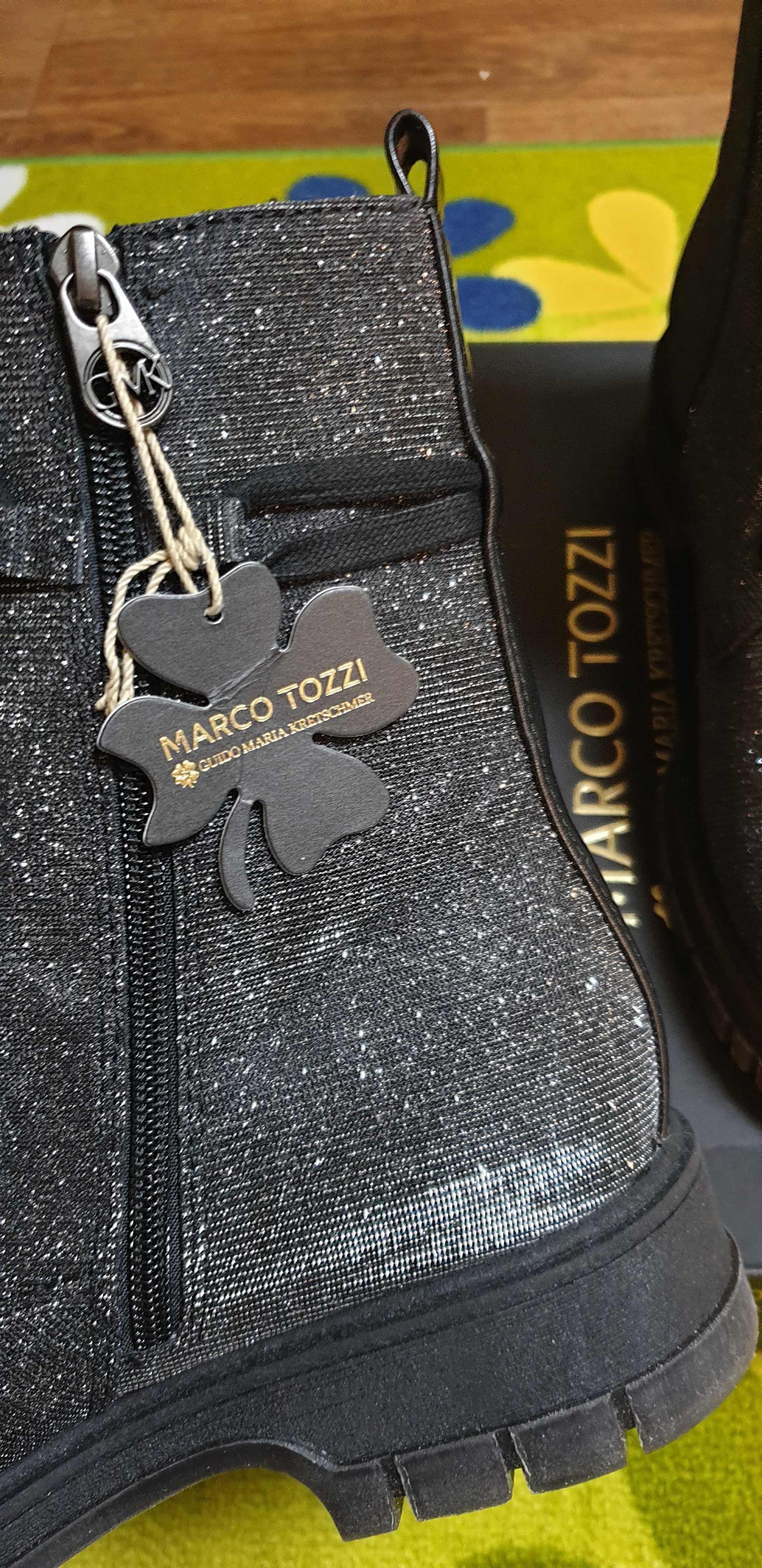 Bocanci glitter Marco Tozzi 41, noi cu etichetă, brand,  Italy