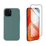 Iphone 13/12 Mini Pro Max Husa Silicon Glow Case si Folie Sticla Curba