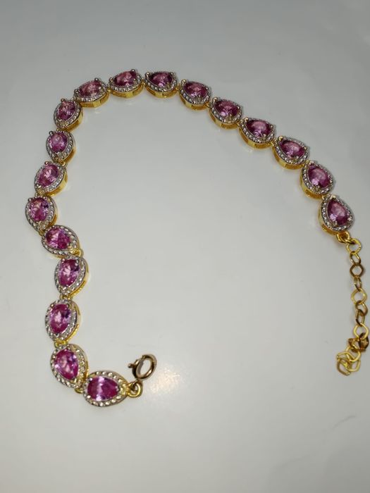 Bratara 14 K argint, aur galben, safir- 7,92 ct